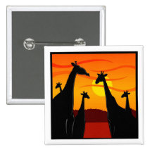 Africa-Giraffes Pinback Button