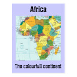 Africa  map post card