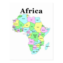 Africa - Political Map Post Card