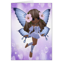 African American and Purple Fairy Card