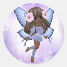 African American and Purple Fairy Stickers
