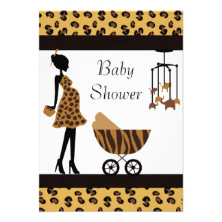 African American Baby Shower Invitation Safari