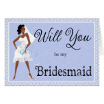 African American Be My Bridesmaid Bridal Accessory Card