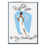 African American Be My Bridesmaid Invitation Card
