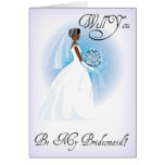 African American Be My Bridesmaid Invitation Card