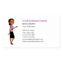 African American Business Card with Illustration