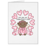 African American Girl 1st Valentines T-shirts Greeting Card