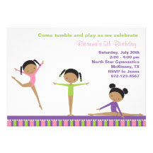 African American Gymnastics Invitations