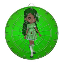 African American Lady Lime Dart Board