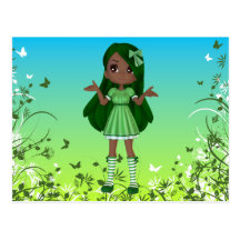 African American Lady Lime Postcard