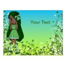 African American Lady Lime Postcard
