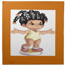 African american little girl cloth napkin