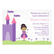 African American Princess Birthday Invitation