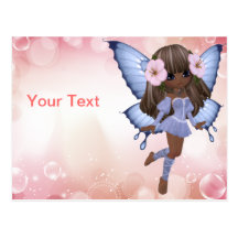 African American Princess Butterfly Postcard
