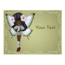 African American Princess Butterfly Postcard