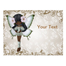 African American Princess Butterfly Postcard