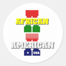 African American Round Sticker