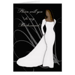 African American Will you be my bridesmaid black a Cards