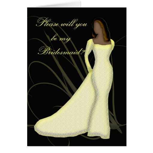 African American Will you be my bridesmaid Lemmon Card