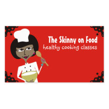 african american woman chef baking biz cards business cards