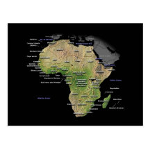 African Continent map Post Card