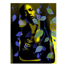 African Lady In Gold Postcards