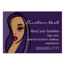 Afro American business card template hair makeup