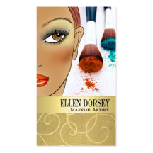 Afrocentric Makeup Artist Illustration Business Card