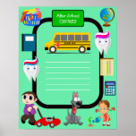 After School Chores Children's Posters