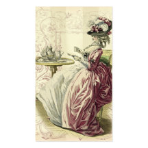 Afternoon Tea, calling card on ivory Business Card Template