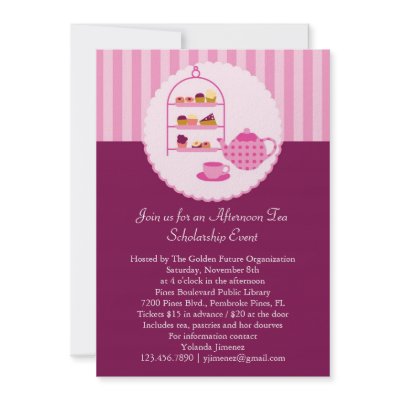on Custom Invitation Perfect For A Tea Event Add Your Own Wording To Use