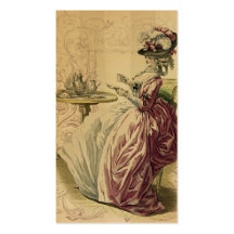 Afternoon Tea, on gold, Business Card
