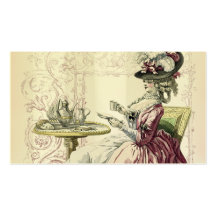 Afternoon Tea, pale dove grey stripes Business Card Templates