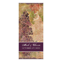 Aged Grape Vineyard Wedding Dinner Menu Personalised Invites