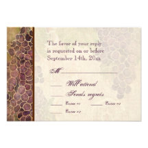 Aged Grape Vineyard Wedding RSVP Response Card