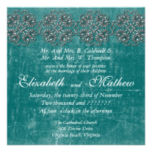 Aged Silver Wedding Invitation