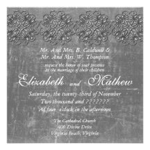 Aged Silver Wedding Invitation