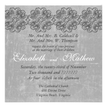 Aged Silver Wedding Invitation
