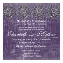 Aged Silver Wedding Invitation