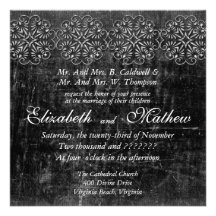 Aged Silver Wedding Invitation