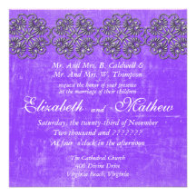 Aged Silver Wedding Invitation
