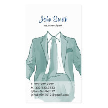 Agent in a Suit Drawing Profile Card Business Card Templates