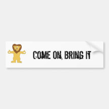 Aggressive Trash Talking Cartoon Lion Bumper Sticker