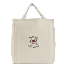 Agility Bar Jump Sheltie Embroidered Tote Bag