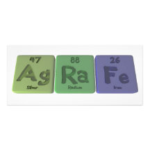 Agrafe-Ag-Ra-Fe-Silver-Radium-Iron Personalized Rack Card