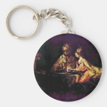 Ahasuerus And Haman At The Feast Of Esther Key Chain