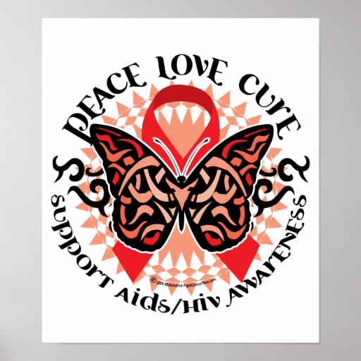 AIDS/HIV Butterfly Tribal 2 Print