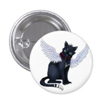 aint no angel cat badge button