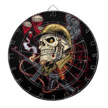 Airborne or Marine Paratrooper Skull with Helmet Dart Board