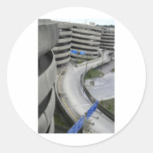 Airport Parking Structure Round Sticker